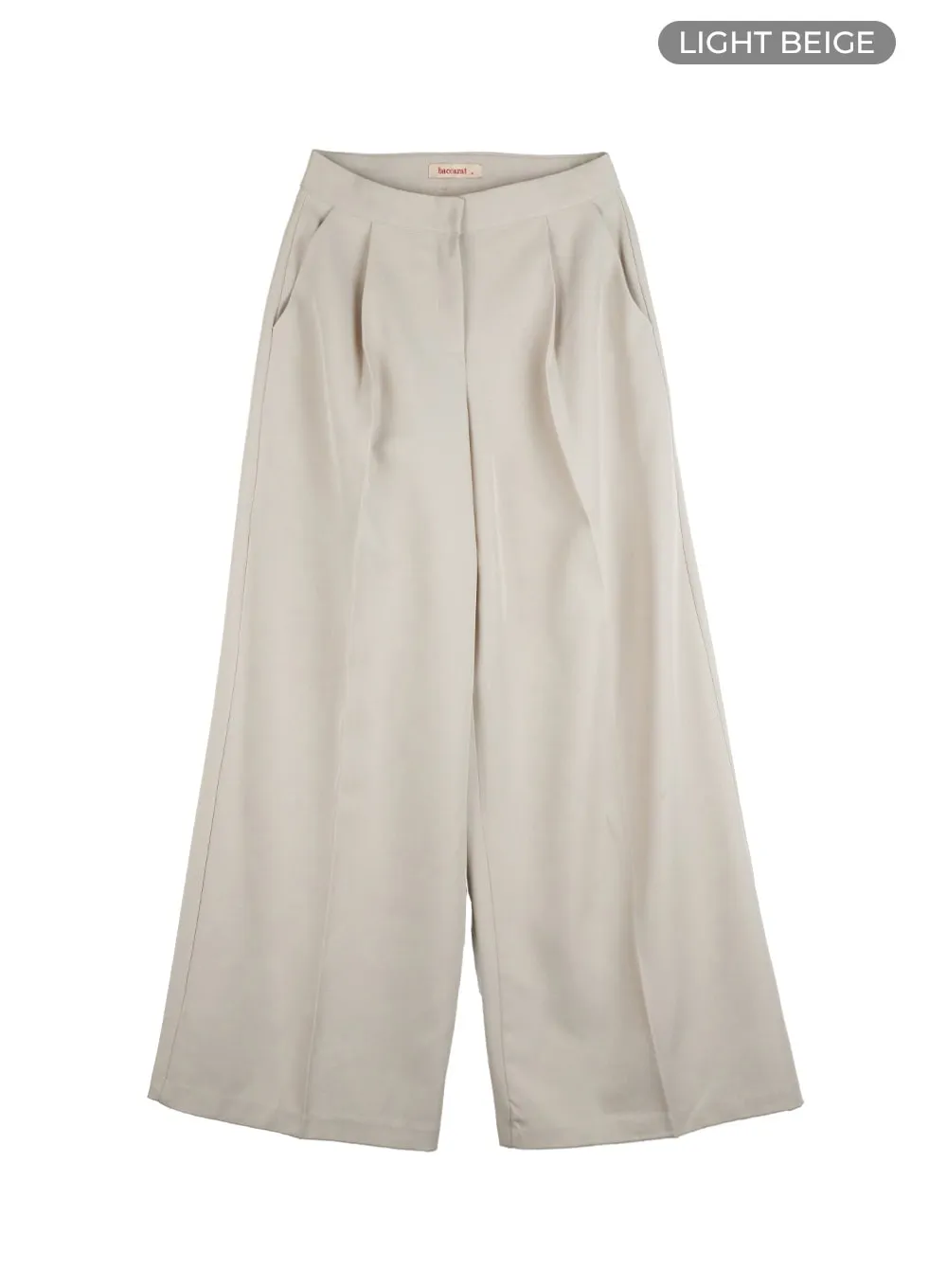 Pintuck Wide-Leg Tailored Pants IS402