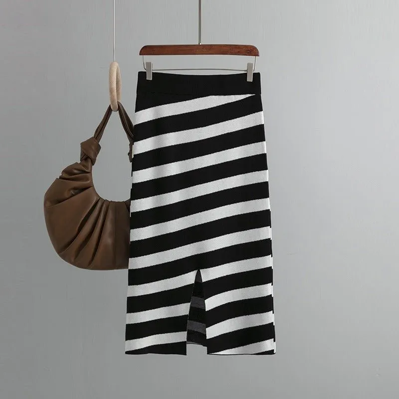 Pre Order:  Striped Pencil Knit Skirt