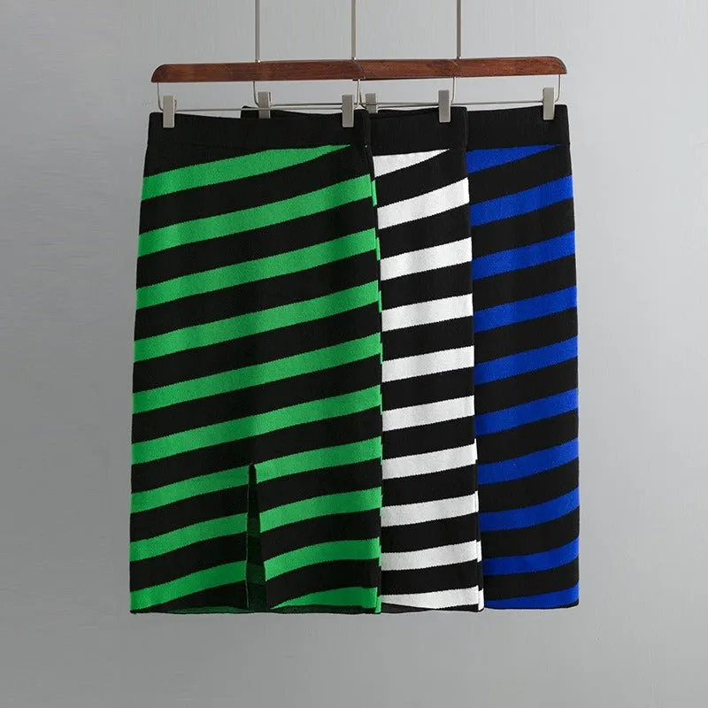 Pre Order:  Striped Pencil Knit Skirt