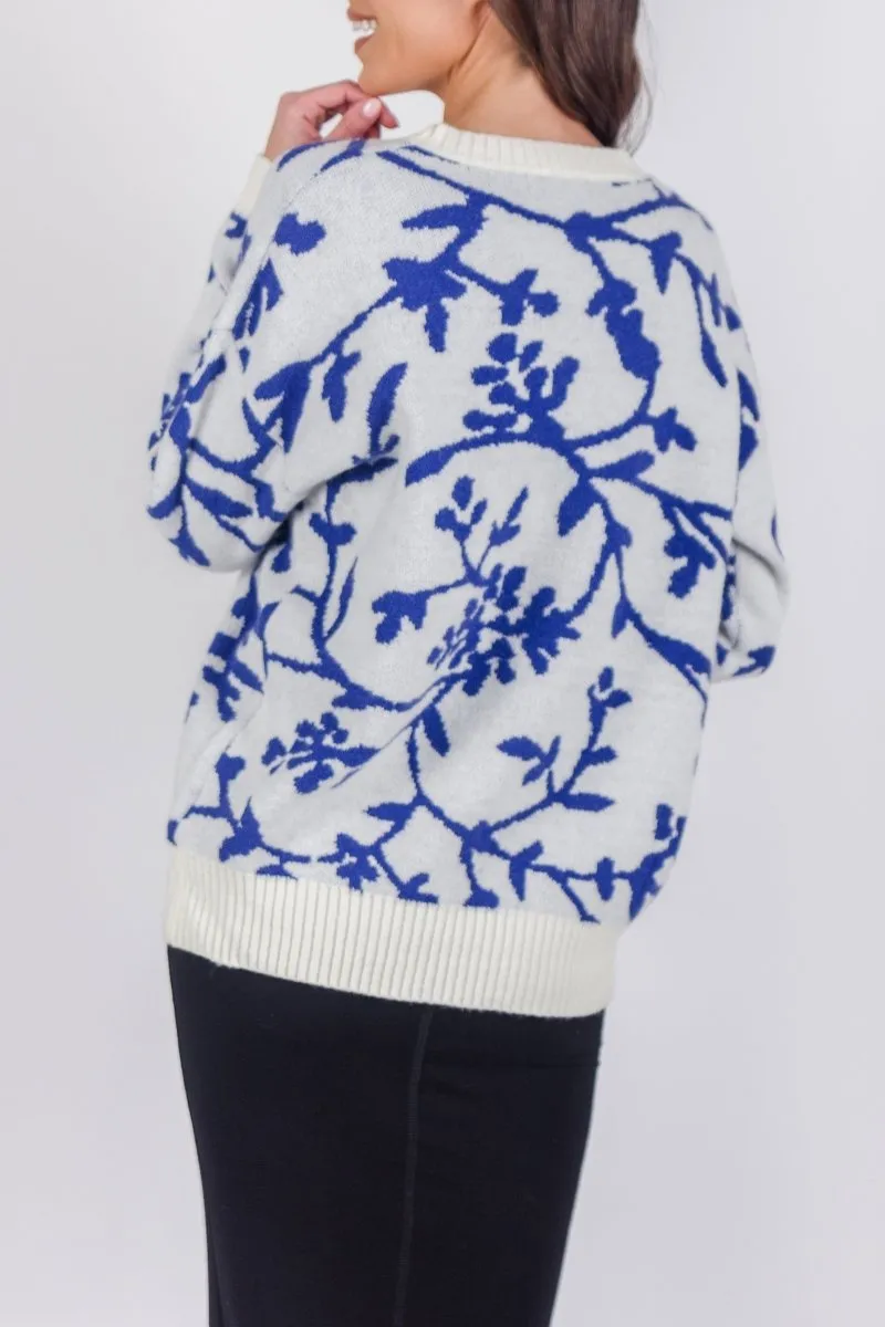 PULLOVER SWEATER (BLUE PATTERN)