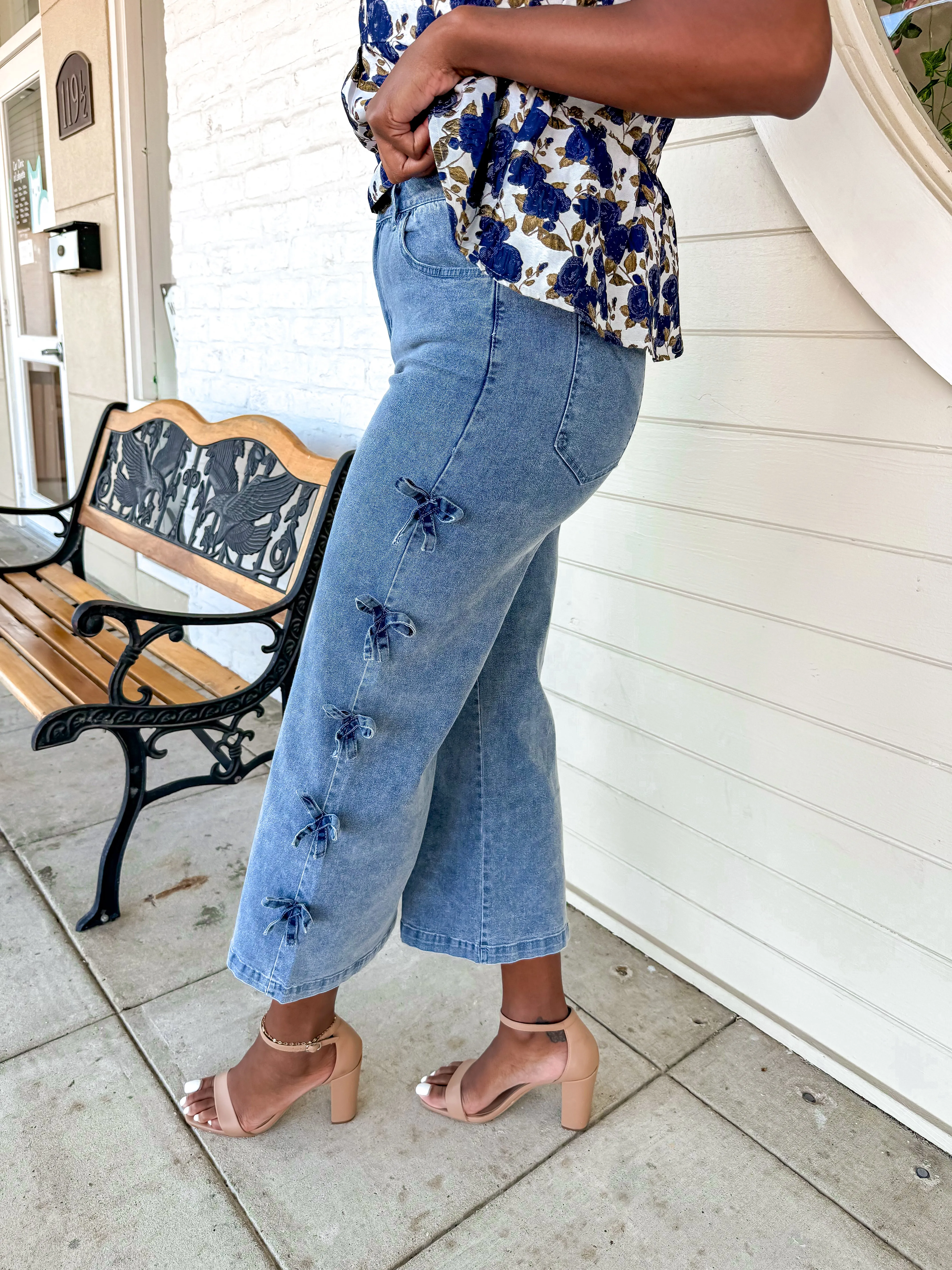 Seeing Bows Denim Pants