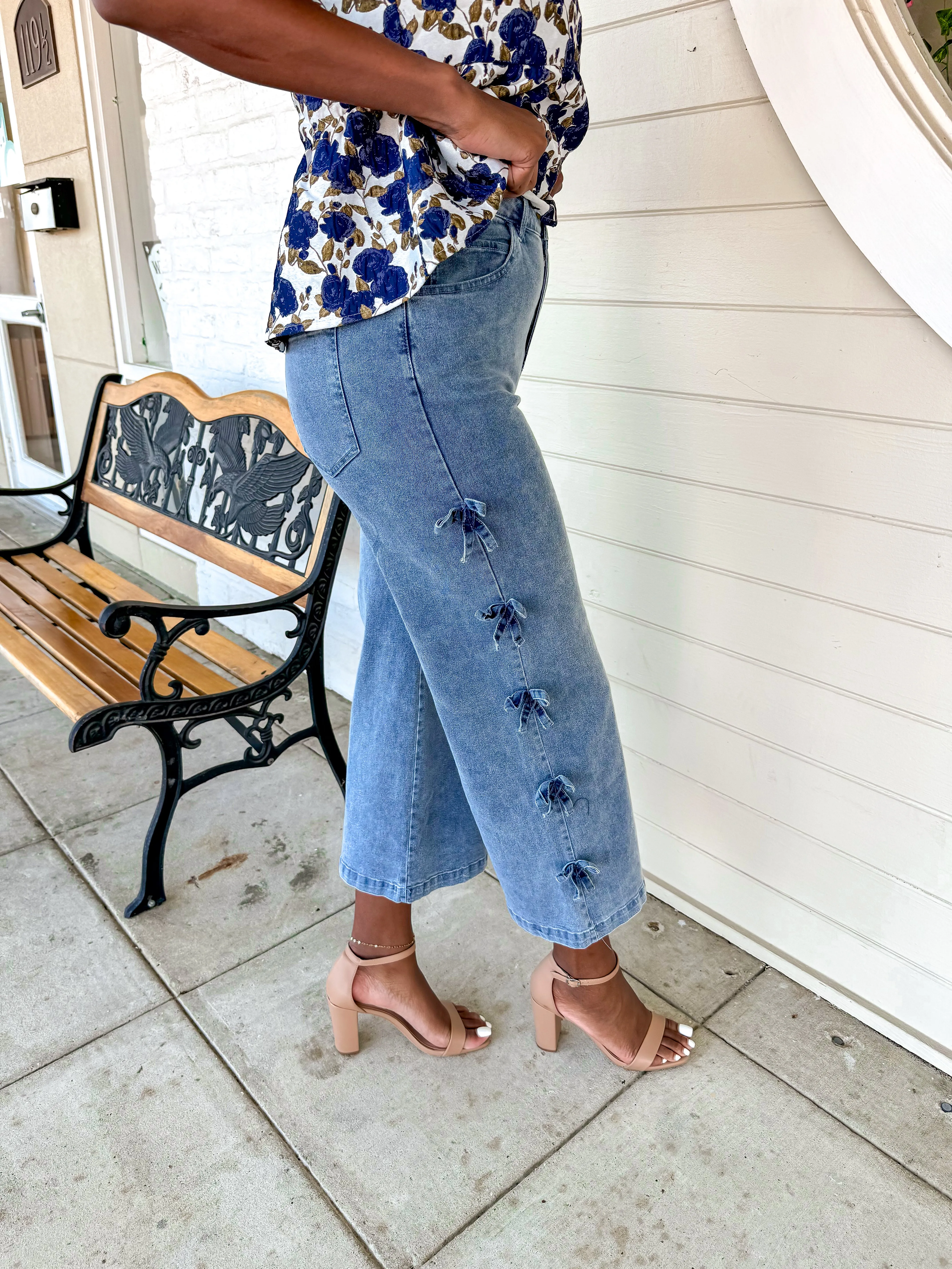 Seeing Bows Denim Pants