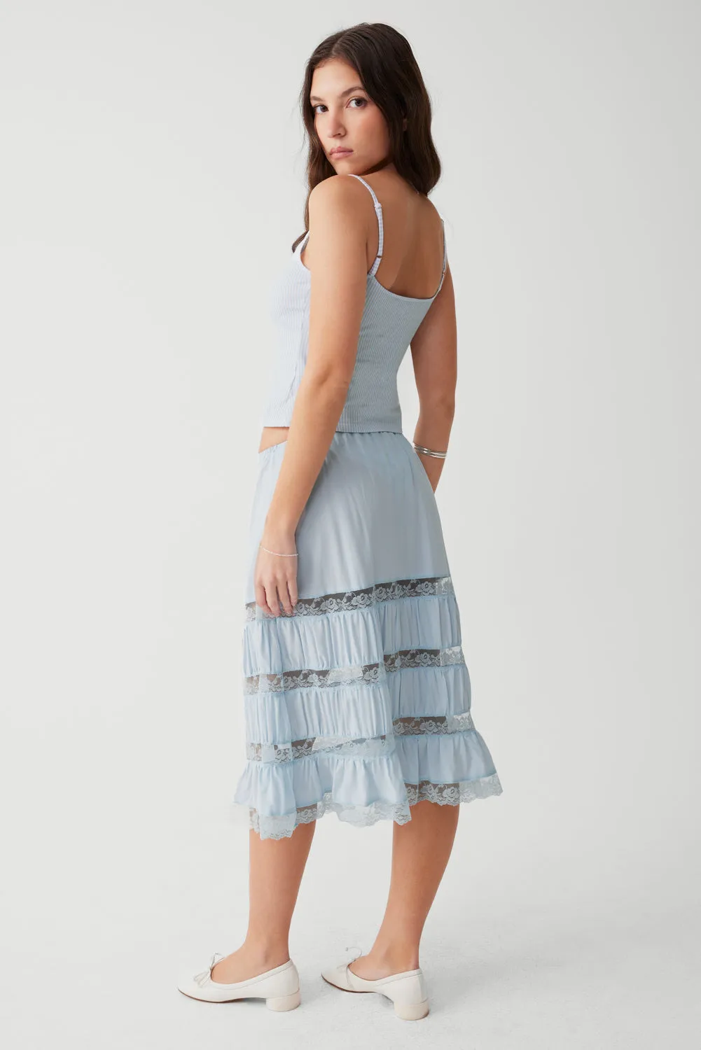 Solstice Midi Skirt - Blue Porcelain