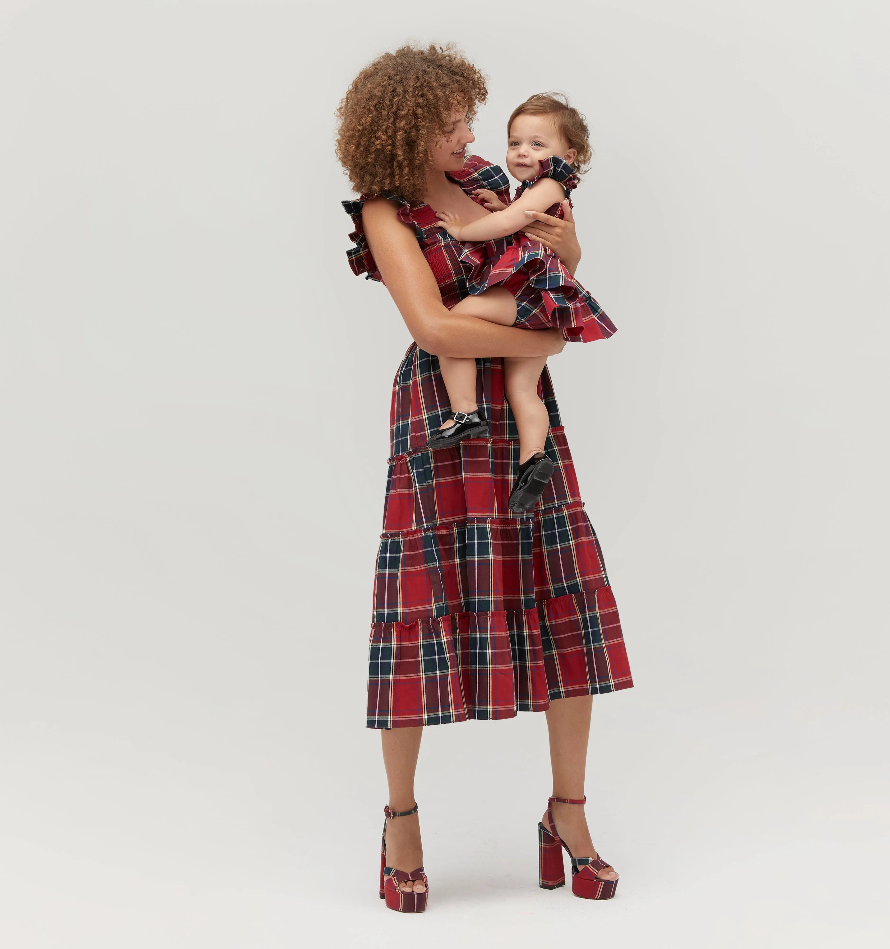 The Baby Ellie Nap Dress - Red Tartan