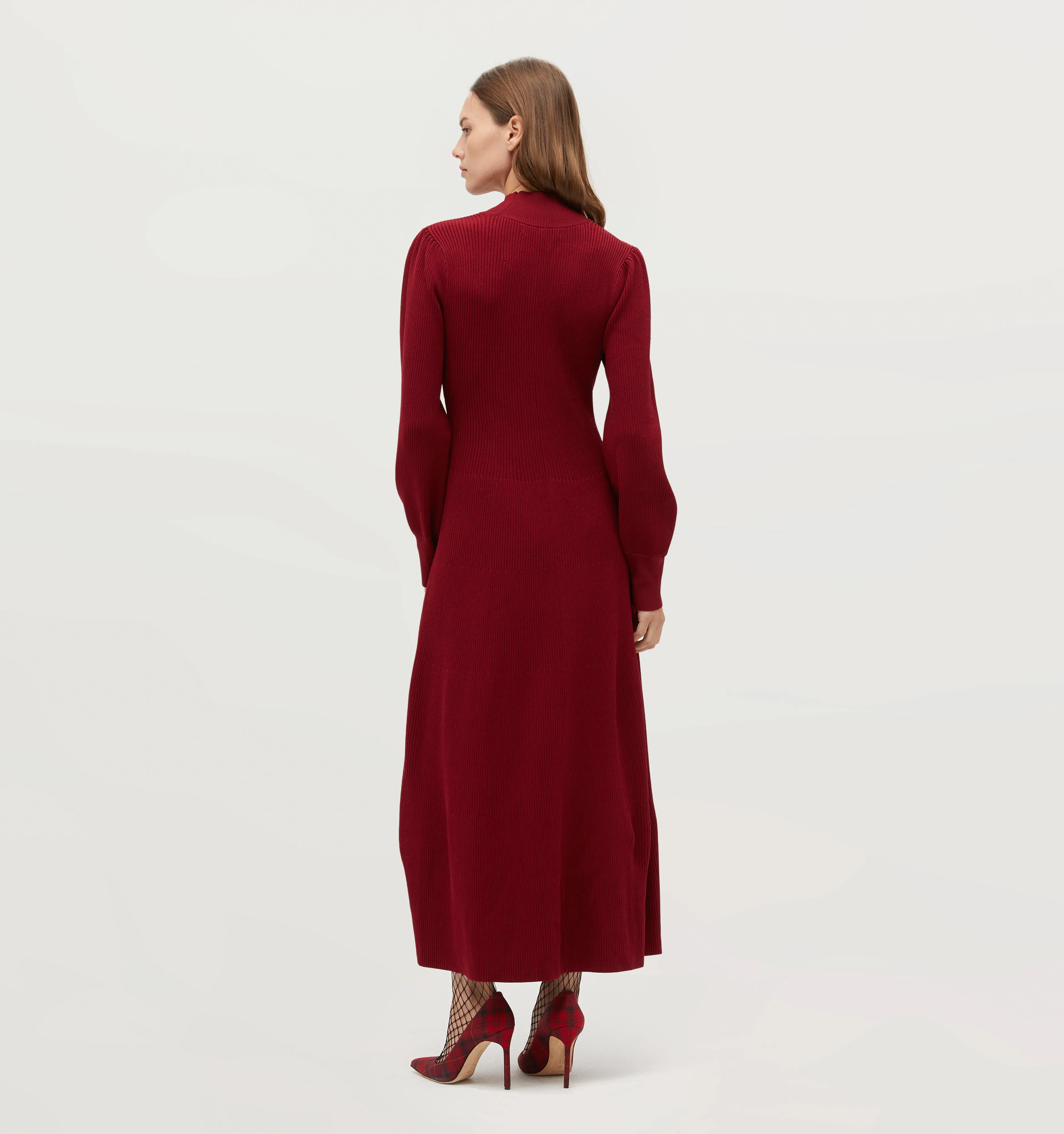 The Persephone Dress - Dark Cherry Rib Knit