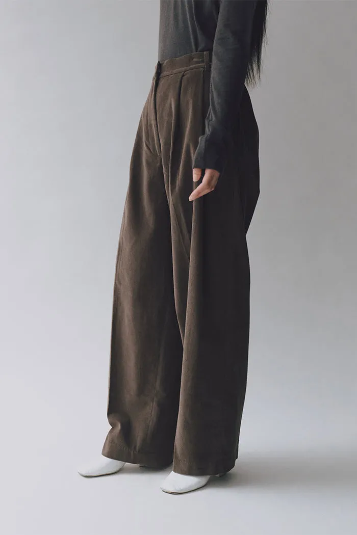 THIN CORDUROY WIDE LEG PANTS