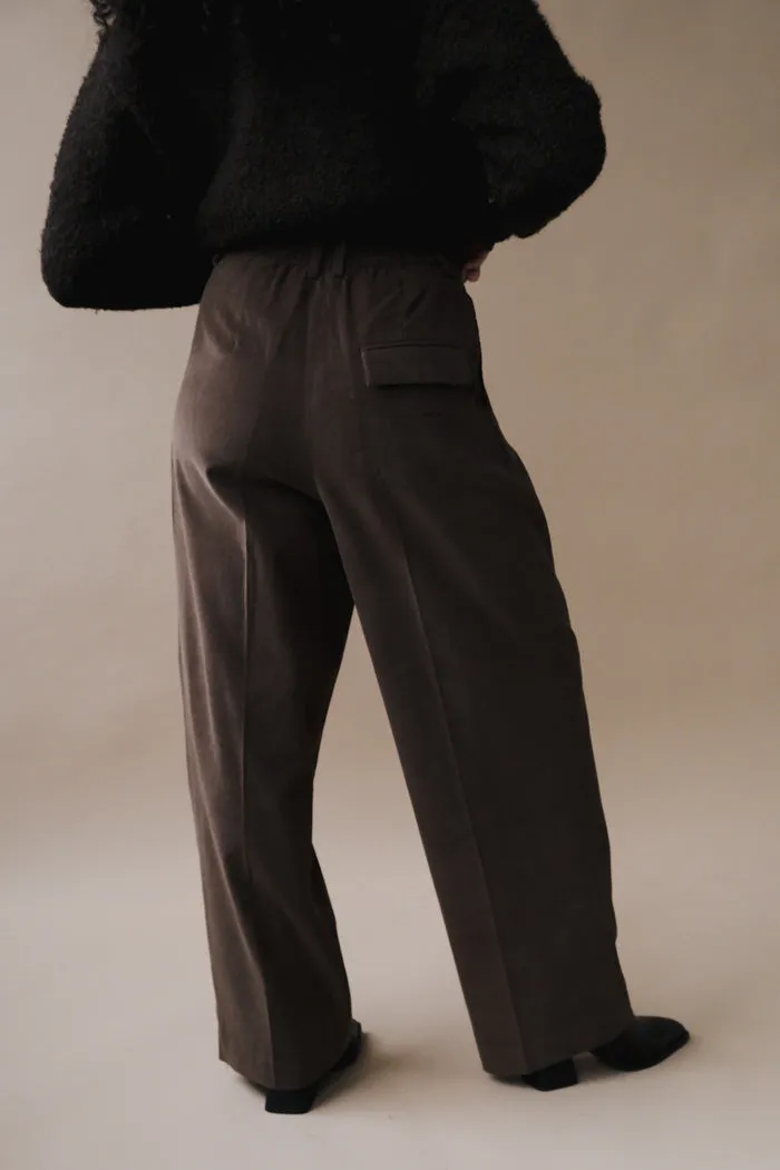 THIN CORDUROY WIDE LEG PANTS