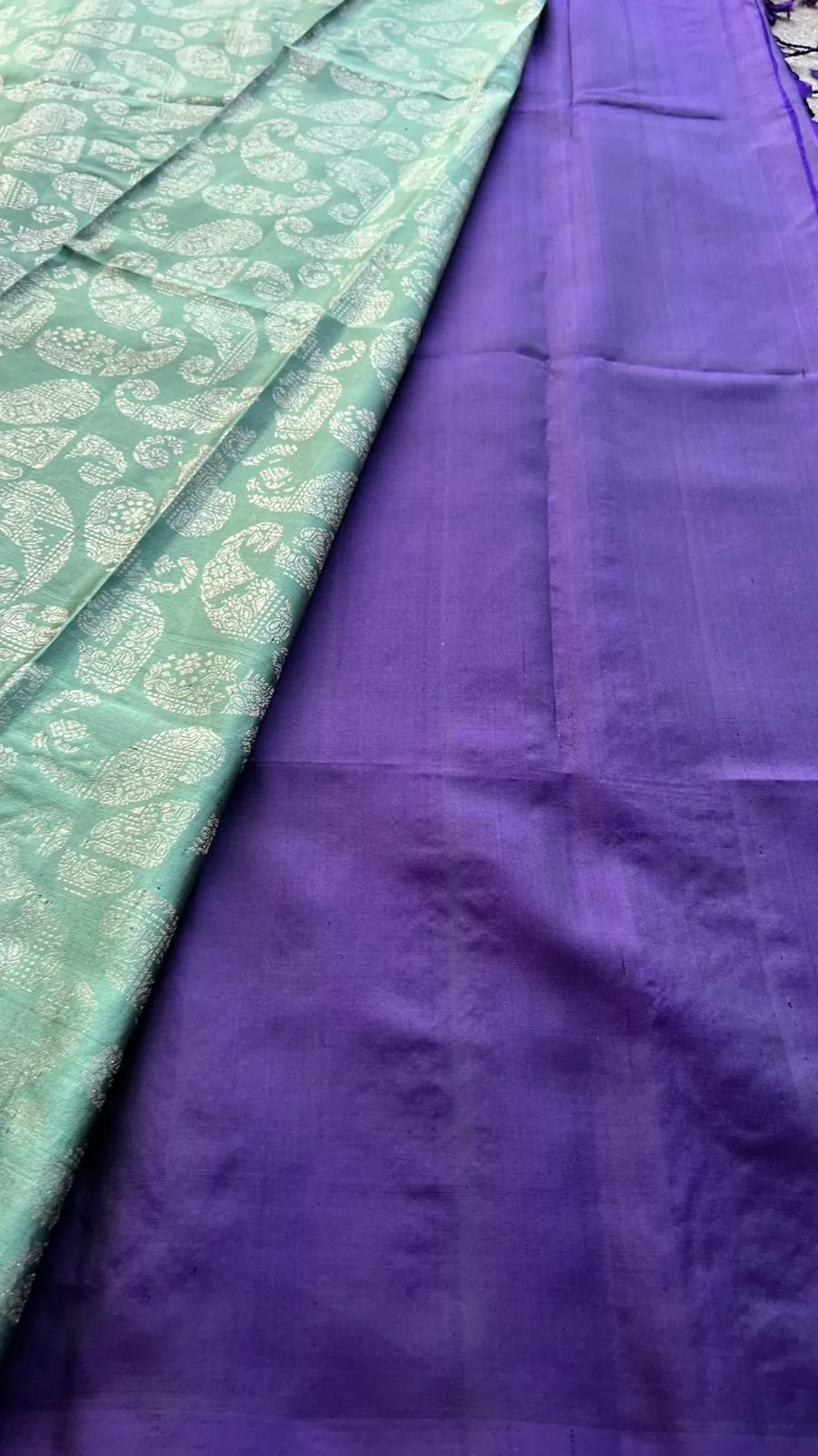 Tiffany blue kanjivaram soft silk saree with blouse