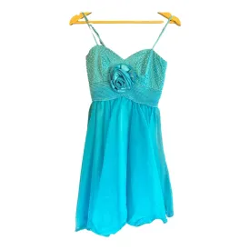 Vintage Aqua Strappy Cocktail Dress UK Size 6