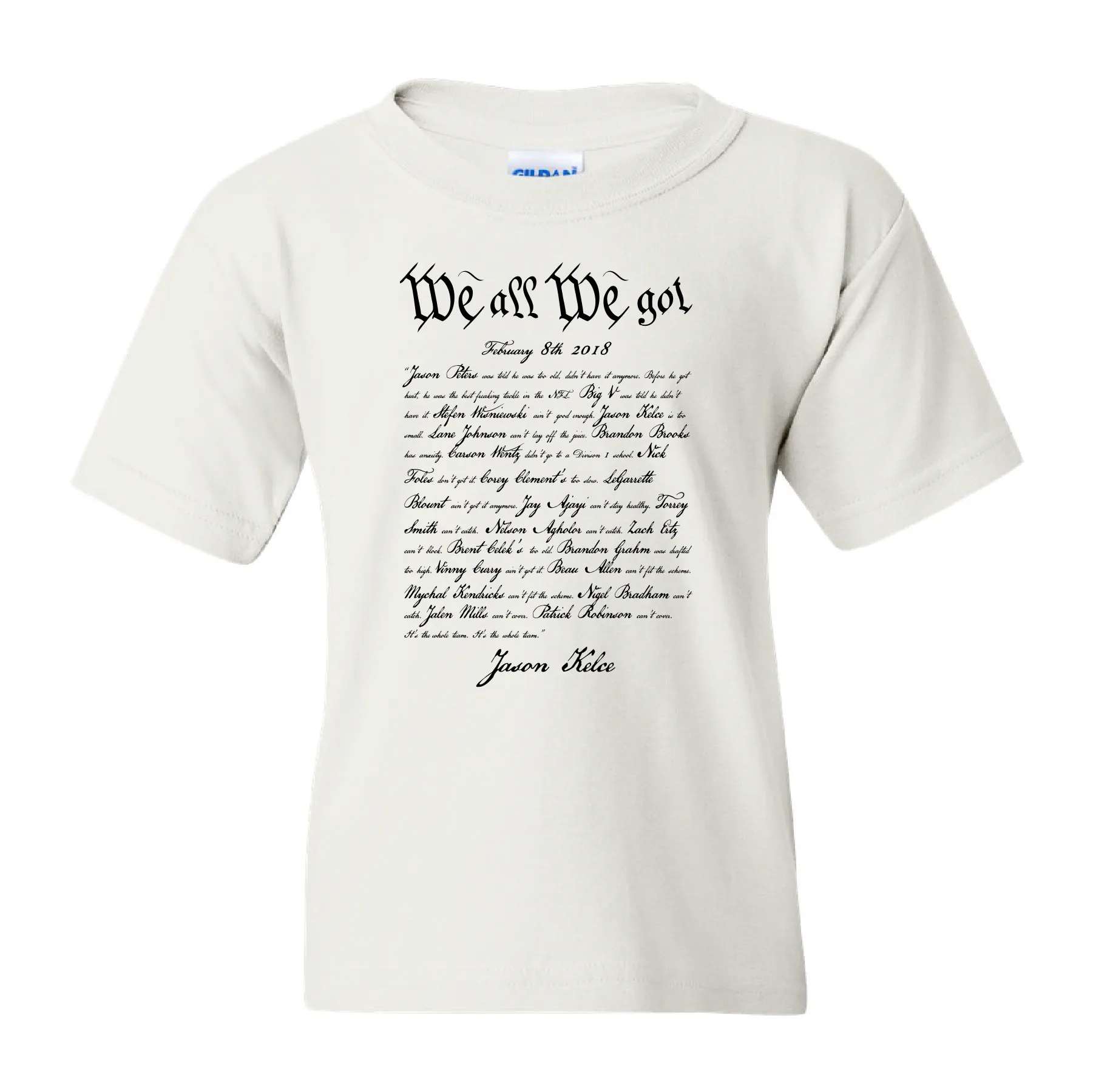 We All We Got Kids's T-Shirt | Kelce Speech White Kid's Tee Shirt