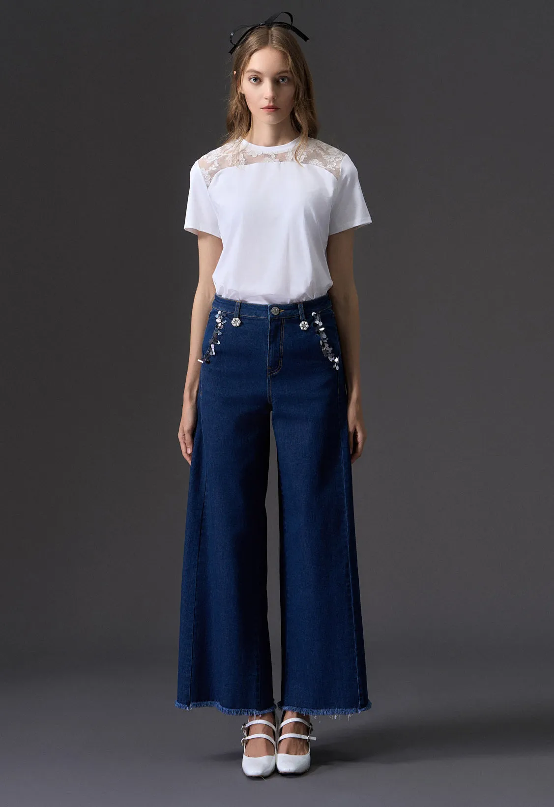 Wide-Leg Flare Jeans