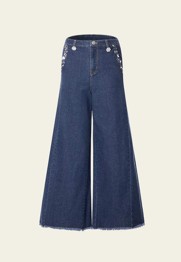 Wide-Leg Flare Jeans