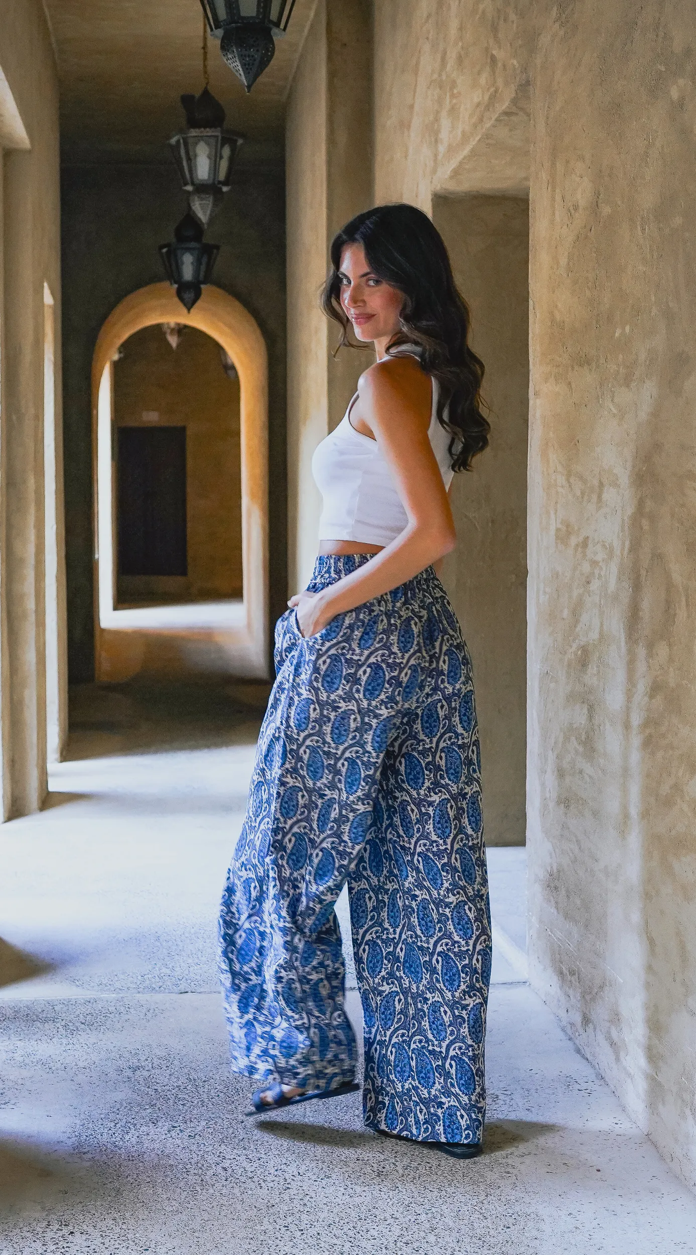 Wide Leg Pants | Shiva Blue