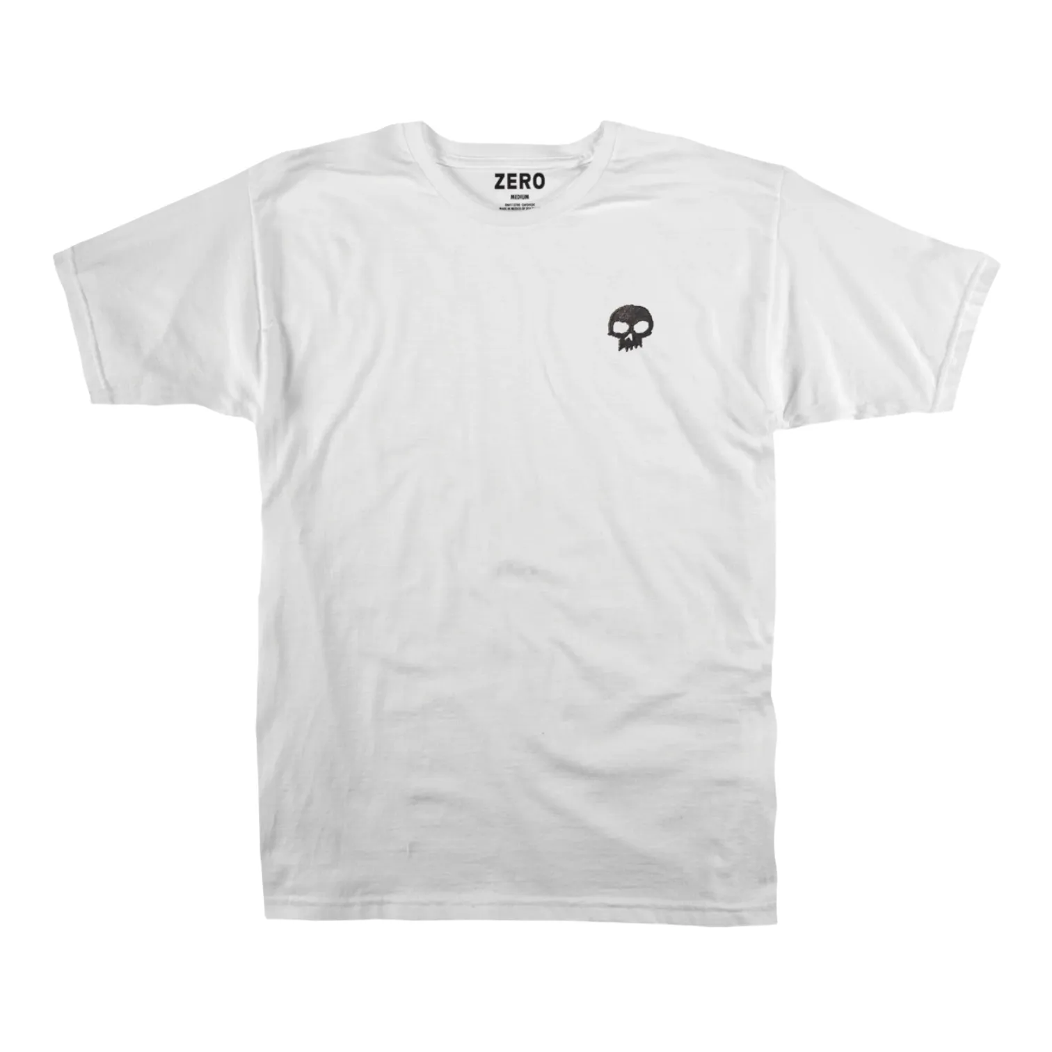 ZERO SINGLE SKULL EMBROIDERED T-SHIRT - WHITE